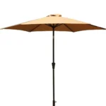 8.8 feet Outdoor Aluminum Patio Umbrella, Patio Umbrella, Market Umbrella with 42 Pound Square Resin Umbrella Base taupe
