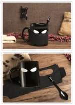 Ninja Mugs Water Cup Creative Funny Mugs with Lid Spoon Set Porcelain Kitchen Utensils Drinkware Mug Coffe Kawaii Cup – side