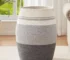 OIAHOMY Laundry Hamper Woven Cotton Rope Large Clothes Hamper 25.6" Height Tall Laundry Basket with Extended Cotton Handles