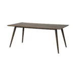 72-inch dark brown solid wood dining table in a modern dining room