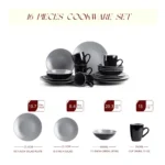 Semtember Promotion Round Kitchen Plates Set With Coffee Mug Elegant High End Microwave Oven Safe Dinnerware Sets for Home