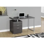 HMS 24" Modern Solid Wood Computer Desk Gray & Black with Three Drawers for Home Office – styled in a modern Writing