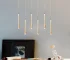 Modern Dimmable LED Crystal Pendant Light, 6-Light Chrome Chandelier with Bubble Glass Teardrop for Kitchen Island, Dining