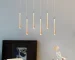 Modern Dimmable LED Crystal Pendant Light, 6-Light Chrome Chandelier with Bubble Glass Teardrop for Kitchen Island, Dining