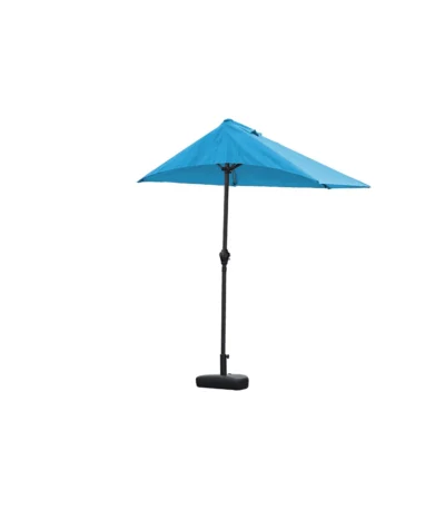HMS Modern Aqua 9" Outdoor Side Wall Umbrella Steel Garden Patio Umbrella for Dining Beach Gym Hotel with Durable Metal Base