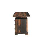 HMS 54" Brown Live Edge Solid Wood Writing Desk with Three Drawers Modern Simple Design for Bedroom Office or School Use