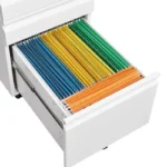 Office Storage Filing Cabinet with 3 Drawers File Cabinet with Lock Steel Movable Pedestal Cabinet with Wheels - Image 3