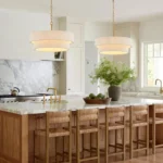 Hand Woven White Rattan Boho Pendant Light Adjustable Coastal Chandelier for Kitchen Island Dining Living Room UL Listed