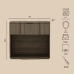 Walnut nightstand with open shelf storage for bedroom use - modern design