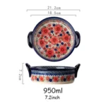 Ceramic Bakeware Bowls Polish Style Hand-painted Kitchen Tableware Salad Dessert Steak Pasta Plate Fruit Tray Decoration - Image 15