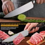 High Quality Stainless Steel Japanese Chef Knife Sharp 8 Inch Kitchen Santoku Knife – base detail