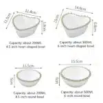 1pcs Ceramic Large Rice Bowl Heart-shaped Tableware Nordic Phnom Penh White Round Salad Plate Steak Dish Dinnerware Dinner