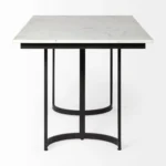 Goldoma 71-Inch Solid Wood Dining Table, White and Black, European Design – styled in a modern Rectangular Dining Tables