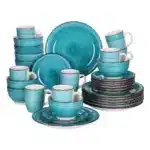 Vancasso Bella-T 16/32/48-Pieces Porcelain Dinnerware Set Vintage Ceramic Plate Set with Dinner Plate,Dessert Plate,Bowl,Mug