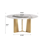 Pandora Round Sintered Stone Dining Table with Rotating Top - 6 Seater – base detail