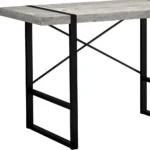 HMS 24" Gray and Black Solid Wood Computer Desk Assembled Computer Table – close-up detail