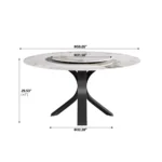 Pandora Round Sintered Stone Dining Table with Rotating Top - 6 Seater – close-up detail