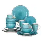 Vancasso Bella-T 16/32/48-Pieces Porcelain Dinnerware Set Vintage Ceramic Plate Set with Dinner Plate,Dessert Plate,Bowl,Mug