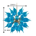 Home Design Fancy Pendant Light House Lighting Ceiling Lamp Decorative Modern Murano Style Led Blown Glass Chandelier – base