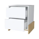Ralston 2 drawer nightstand in white and macadamia wood modern bedroom storage