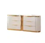 Goldoma Mid-Century Modern Solid Pine Wood 6-Drawer Dresser - TV Stand for Bedroom & Living Room – close-up detail