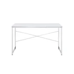 HMS 47" White and Silver Computer Desk with Comfortable Writing Surface – side view