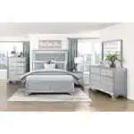 Silver Glam 2-Drawer Nightstand - Contemporary Bedside Table – base detail