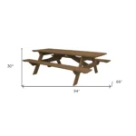 94-Inch Brown Solid Wood Folding Dining Table – styled in a modern Outdoor Tables setting