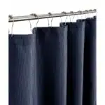 HMS Luxury Navy Waffle Weave Shower Curtain Modern Design Polyester and Linen Material for Bathroom Use – side view