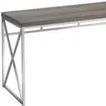 HMS 24" Taupe and Silver Computer Desk Convertible Extendable Foldable Portable with Leather Top Wood Material – styled in a