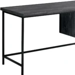 HMS 24" Modern Computer Desk with Three Drawers Brown Black Finish Foldable Design for Hotels Made of Wooden Metal Glass