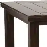 Espresso Convertible Dining Table 42" with Oak and Marble Surfaces – close-up detail
