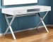 HMS 47" White and Silver Wood and Metal Computer Desk with Two Drawers and Shelf Portable and Simple Design for Hotels