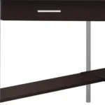 HMS 42" Taupe and Silver Corner Computer Desk Solid Wood Laptop Table for Bedroom Adjustable Cooling Extendable Office Desk