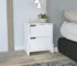 White nightstand with drawers in modern glossy finish with two drawers and sleek design