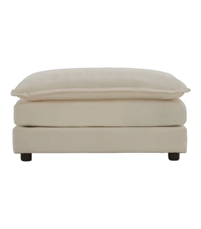 Goldoma modular chenille ottoman footrest in beige - versatile footrest for living room