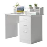 110*50*95cm Particleboard Paste Triamine Desktop Storage Layer Three Drawers Computer Desk White Wood Grain – close-up detail