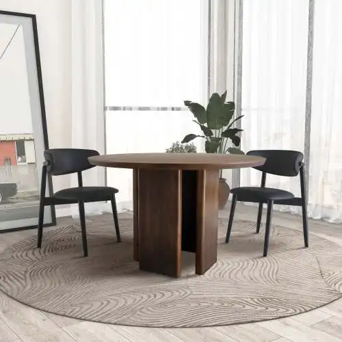 Hc8b1d16822254b3a9cc0928957100441e.webp Modern Alden round solid wood dining table in walnut finish - eco-friendly and durable for dining room or kitchen