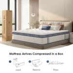 Goldoma queen size hybrid mattress 12 inch with pocket springs and memory foam