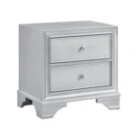 Silver Glam 2-Drawer Nightstand - Contemporary Bedside Table