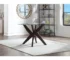 Amalie 48 inch square dark brown solid wood dining table with tempered glass top in a modern dining room