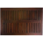 hms 23" Dark Brown Teak Slat Bath Mat – close-up detail