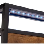 Goldoma King Size Metal Platform Bed Frame with Wooden Headboard, USB Ports & LED Lights – close-up detail