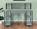 HMS 47" Gray and Black Simple Modern Design Gaming Desk Adjustable Office Computer Table Made of Wood and Metal