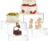 Set of 4 frosted acrylic display risers in white, stacked for buffet or cake display