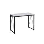 HMS 35 Antiqued White Writing Desk with Black Leather Adjustable and Durable for Hotel or Living Room Use – side view