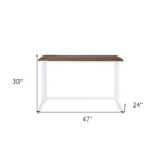 HMS 47" Brown and White Computer Desk with Stylish Writing Surface – top view