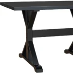 Goldoma 48-Inch Black Solid Wood Trestle Base Dining Table – styled in a modern Rectangular Dining Tables setting