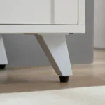 Modern Ivory FCJ Sideboard Buffet Cabinet for Home 3-Door Removable Shelves for Living & Dining Room Wood Material - Image 5