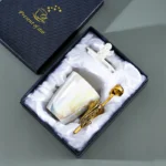 Creative Pearlescent Colored Ceramic Mug with Angel Wings, Coffee Cup with Lids, Cute Flower Tea Tazas Afternoon